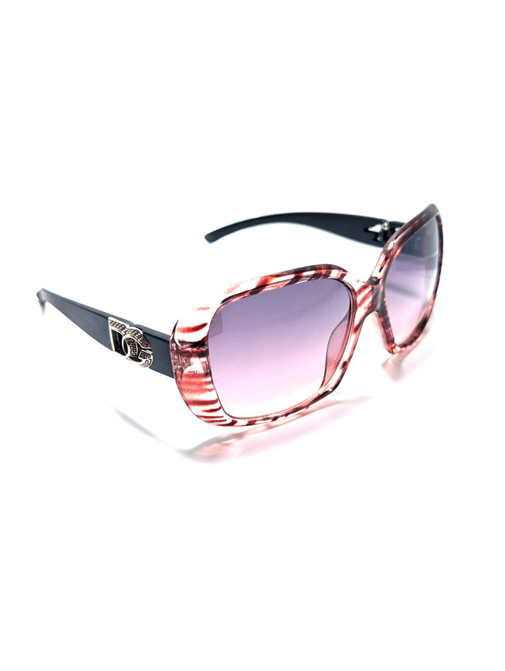 DG 26976 Pink Gradient Leopard Black Rectangle Women's Sunglasses
